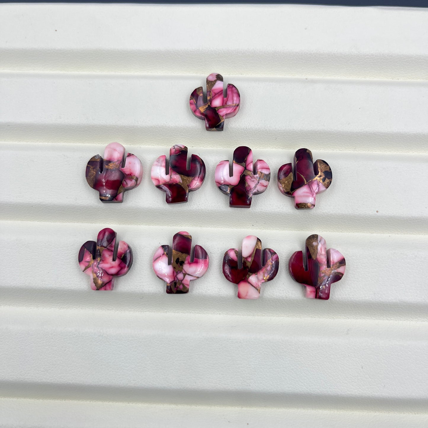 Kingman Red Rose Dahlia - Loose Cabs - Wholesale Lot - 9 Pcs