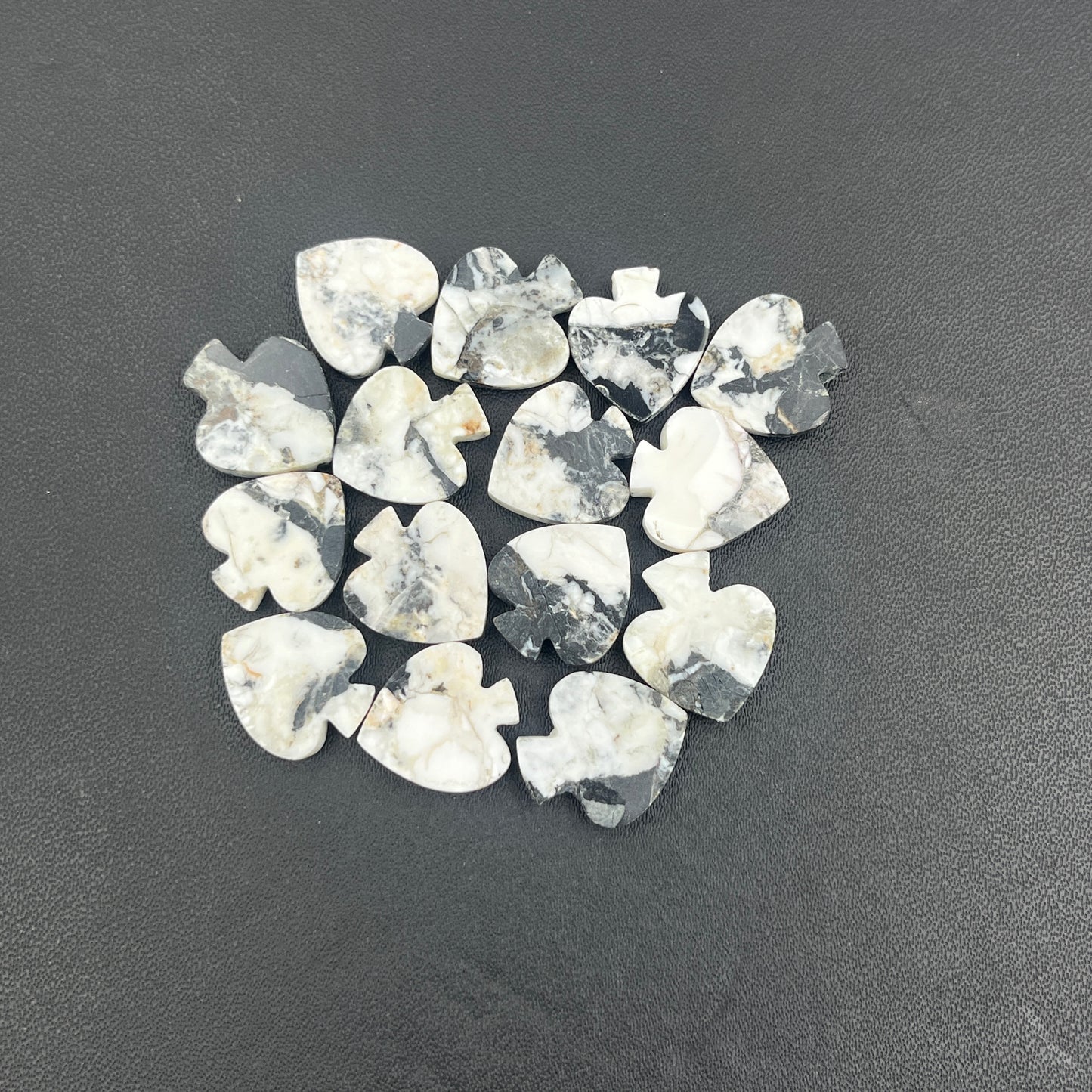 White Buffalo Turquoise - Spades Wholesale Lot - 15 Pcs