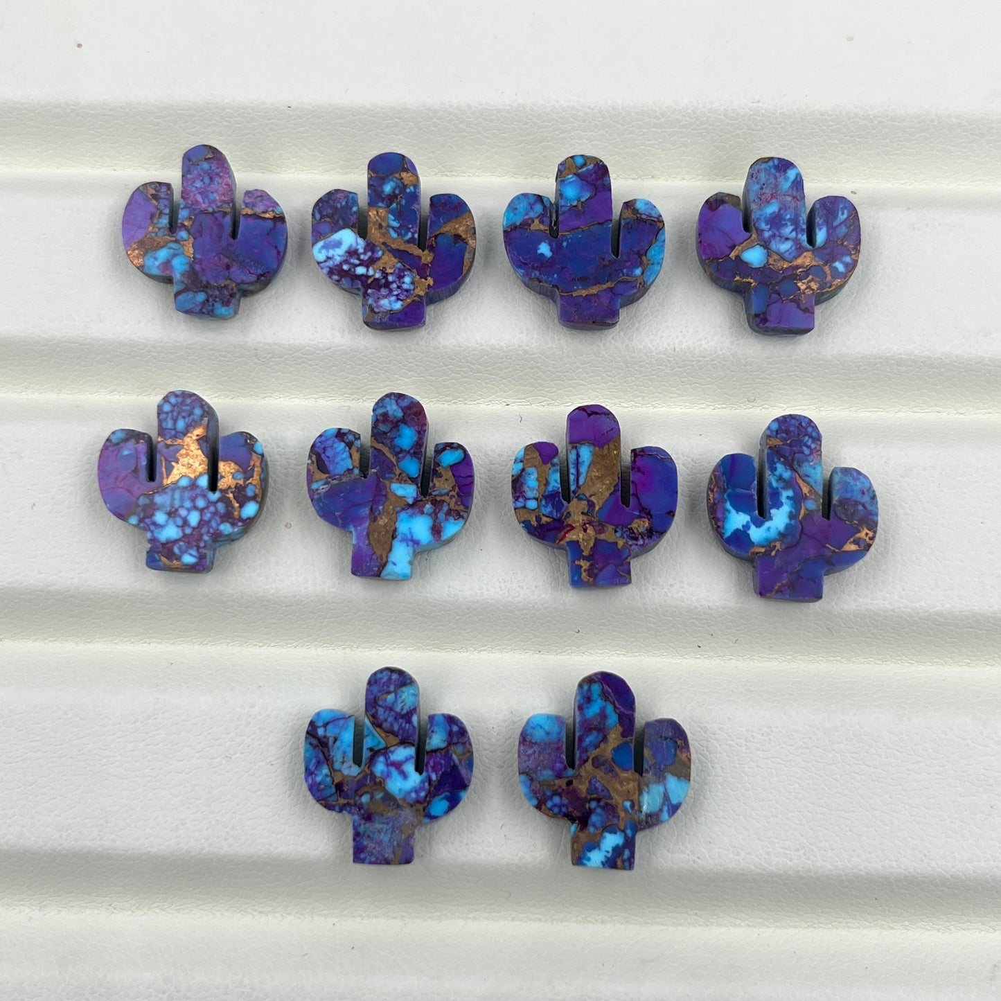 Kingman Purple Turquoise Mohave - Cactus Wholesale Lot - 10 Pcs