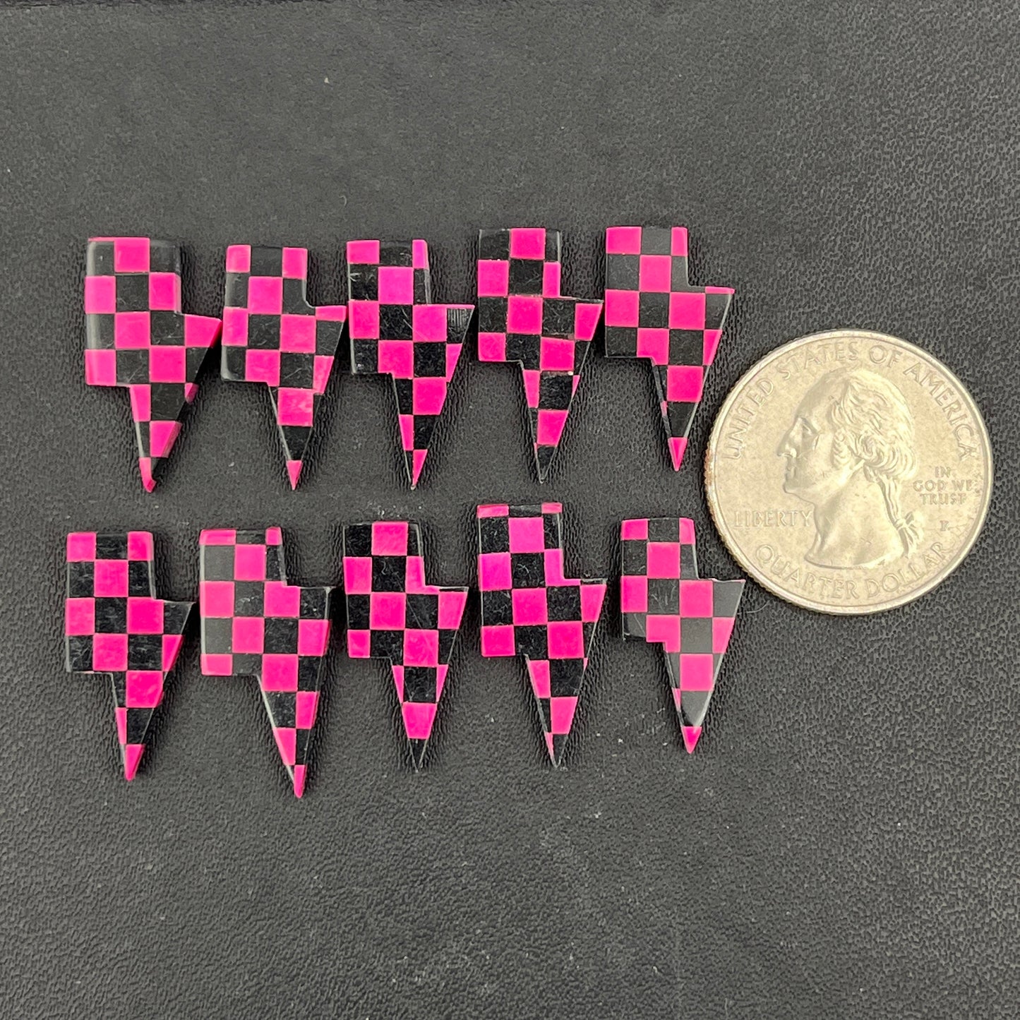 Pink & Black Checker Board - Thunderbolt - Wholesale Lot - 10 Pcs