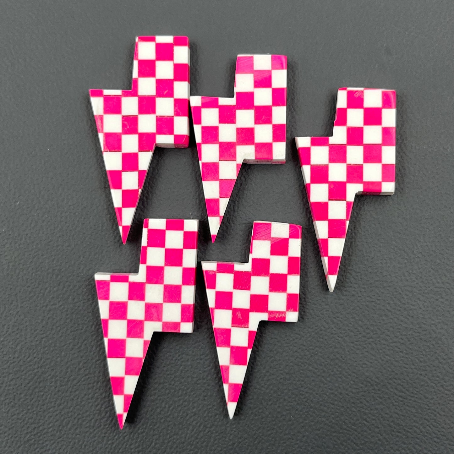Pink & White Checker Board - Thunderbolt - Wholesale Lot - 5 Pcs