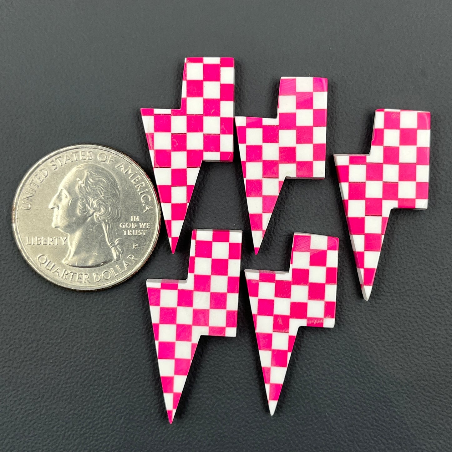 Pink & White Checker Board - Thunderbolt - Wholesale Lot - 5 Pcs