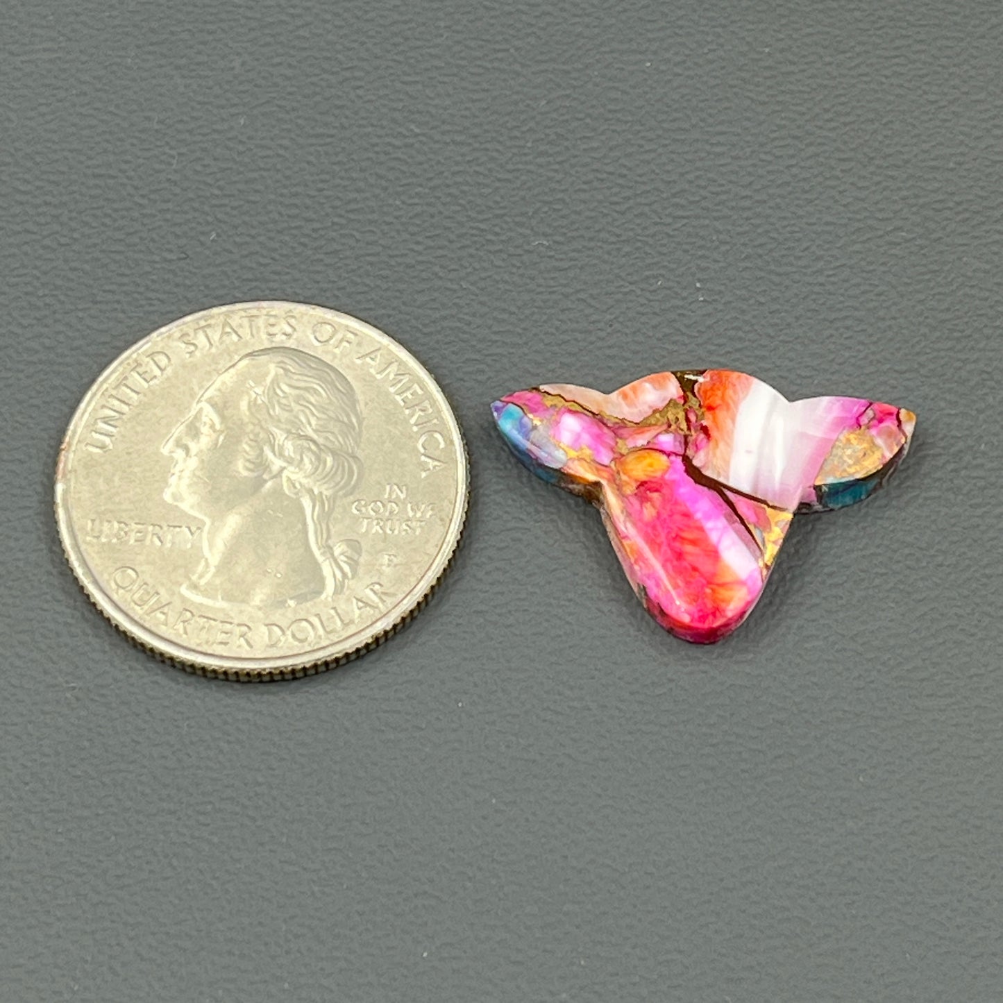 Kingman Pink Oyster Turquoise - Loose Cab - Cow Head