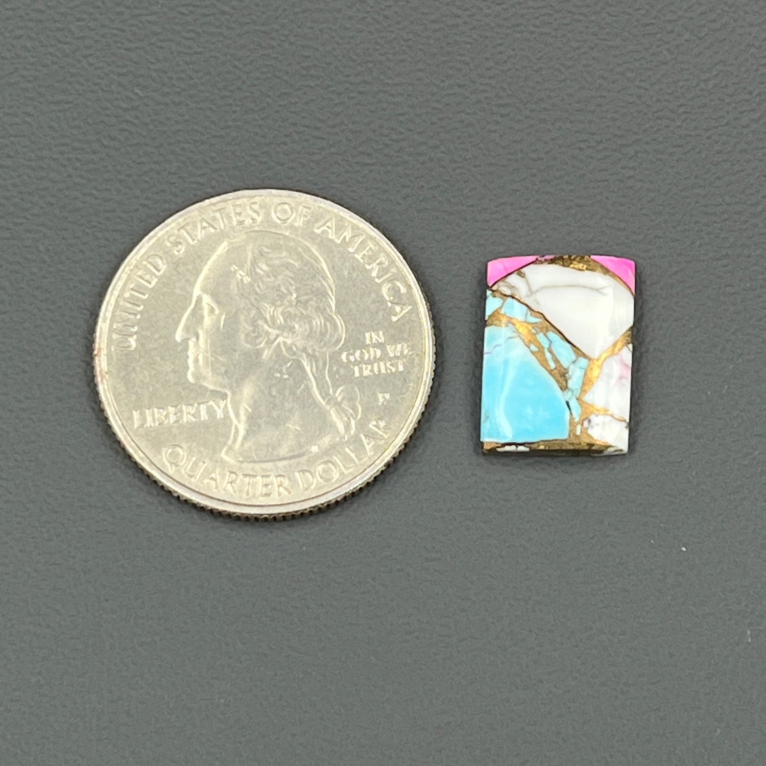 Cotton Candy Dahlia Cabochon - Baguette