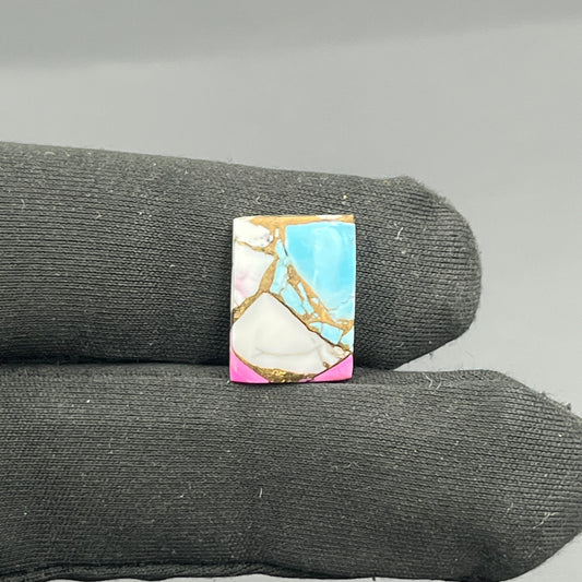 Cotton Candy Dahlia Cabochon - Baguette