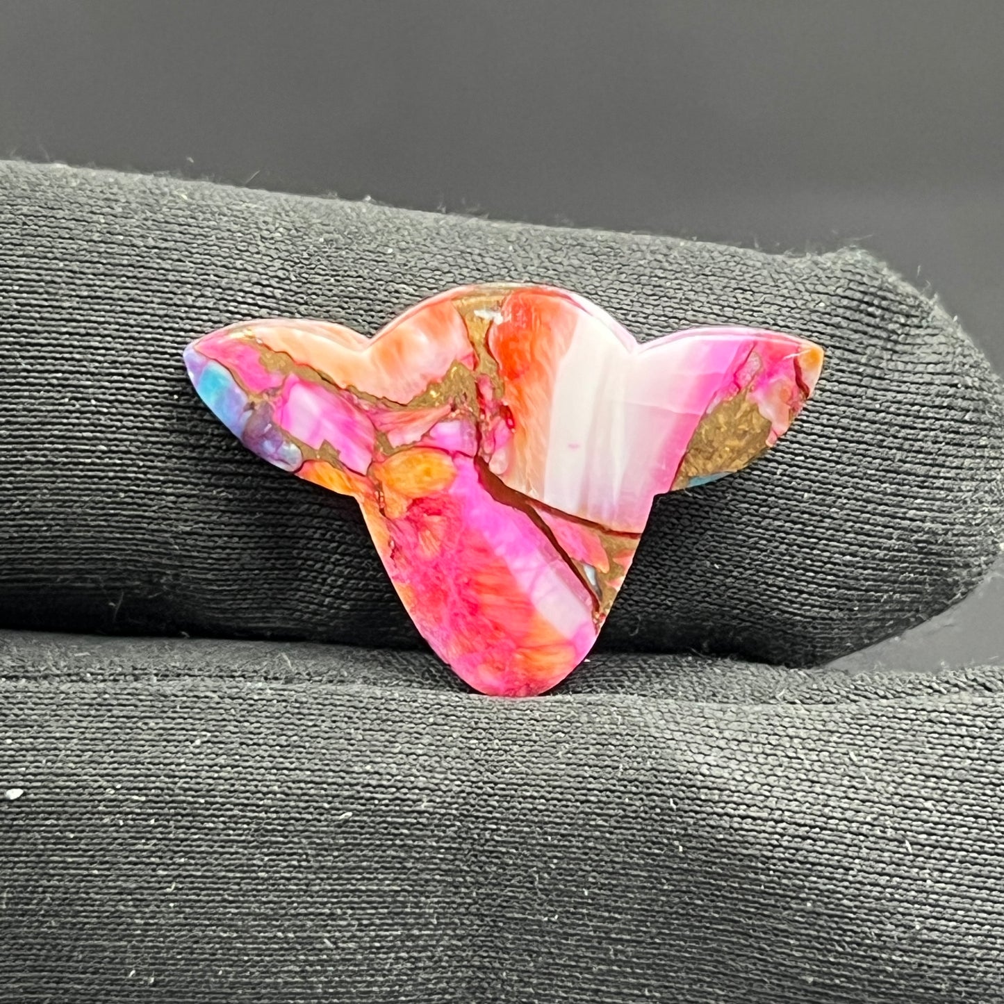 Kingman Pink Oyster Turquoise - Loose Cab - Cow Head