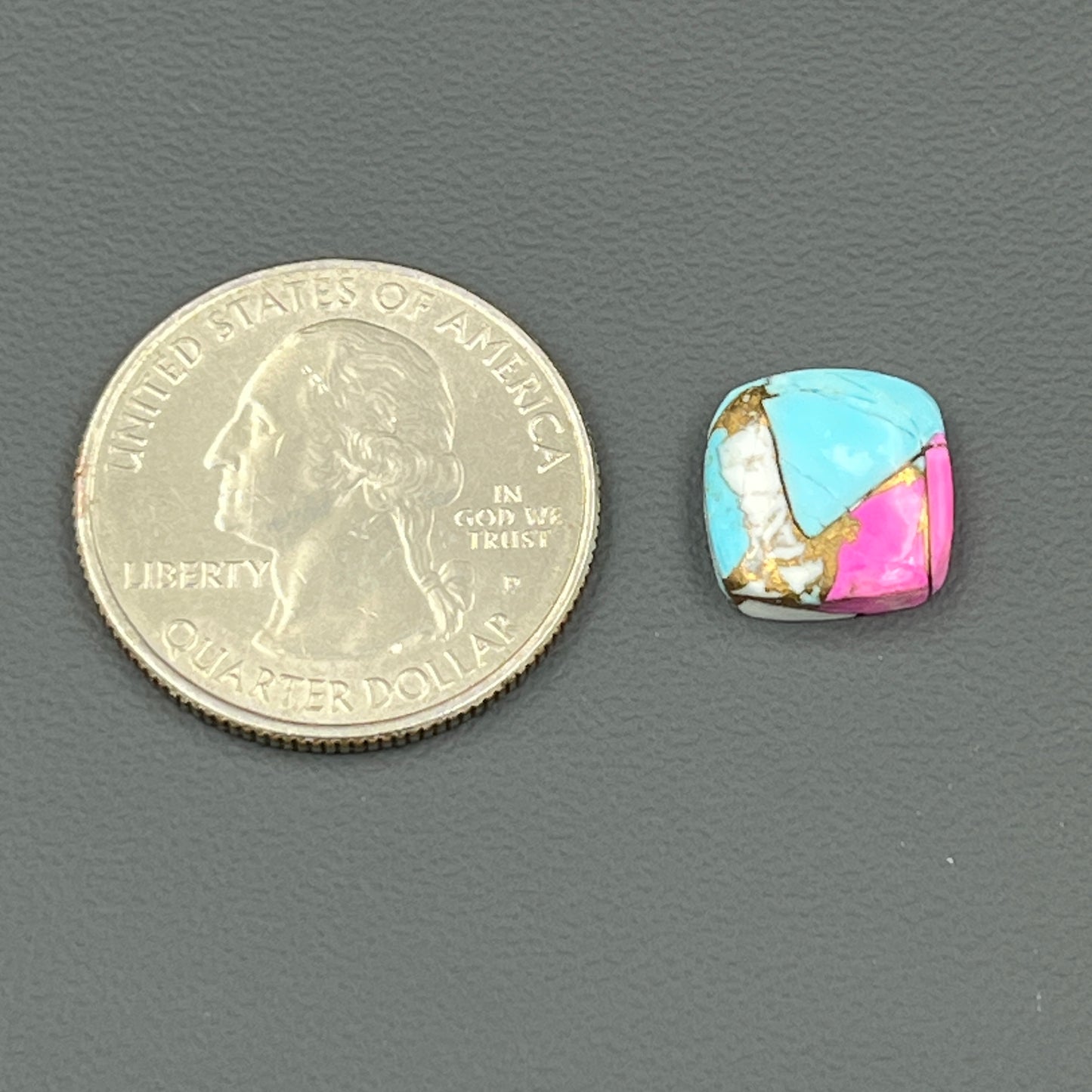 Cotton Candy Dahlia Cabochon - Cushion