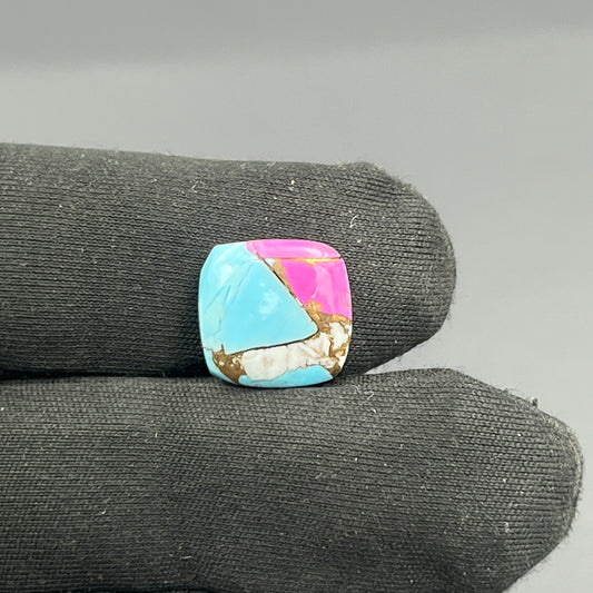 Cotton Candy Dahlia Cabochon - Cushion