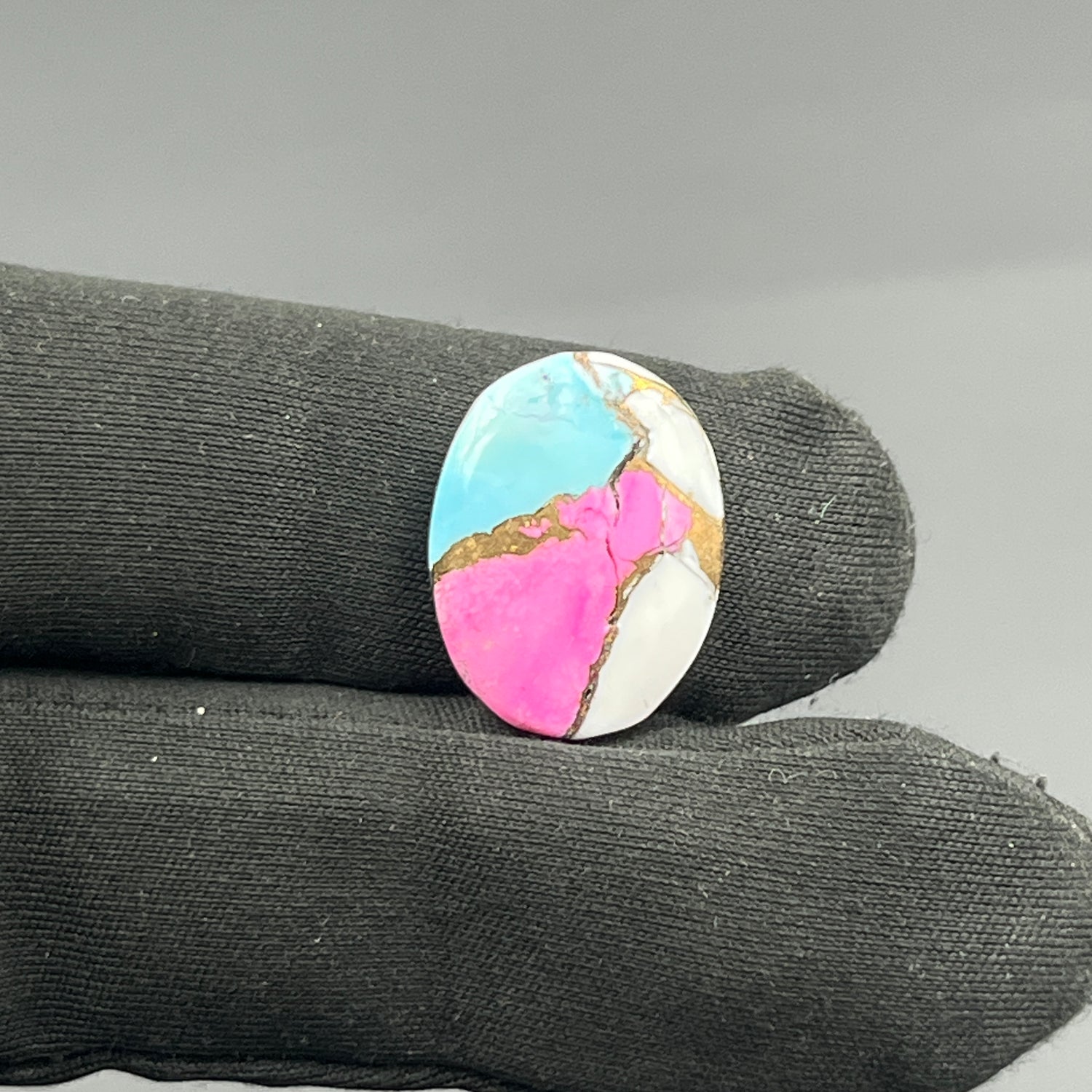 Cotton Candy Dahlia Cabochon - Oval