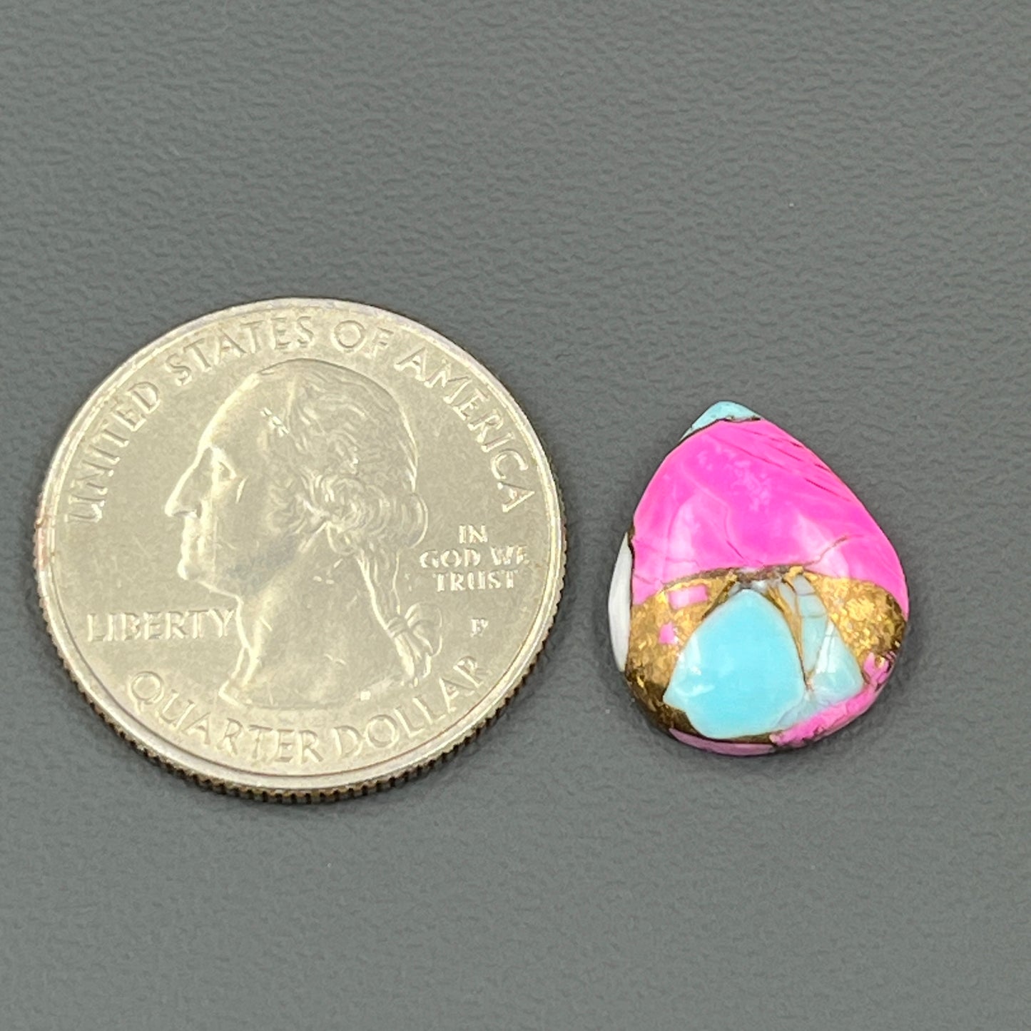 Cotton Candy Dahlia Cabochon - Teardrop