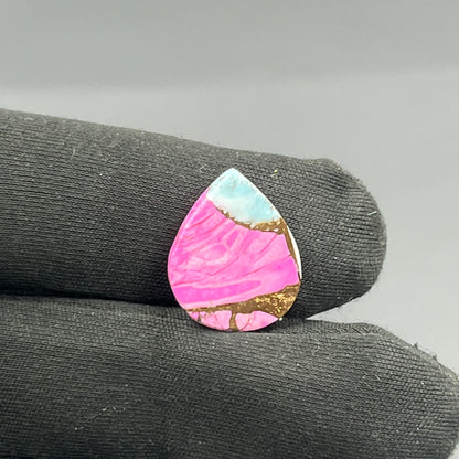 Cotton Candy Dahlia Cabochon - Teardrop