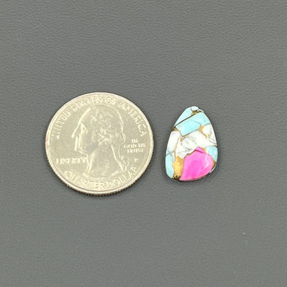 Cotton Candy Dahlia Cabochon - Tumble