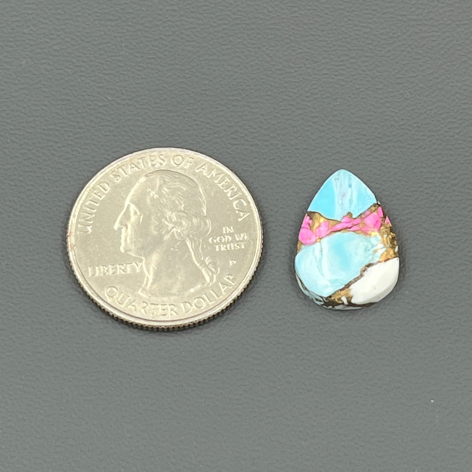 Cotton Candy Dahlia Cabochon - Teardrop