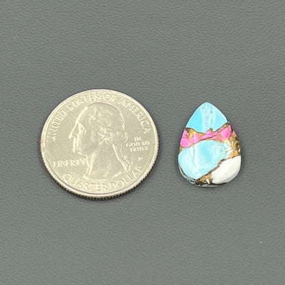Cotton Candy Dahlia Cabochon - Teardrop