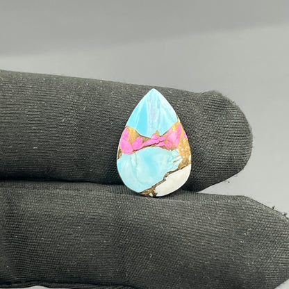 Cotton Candy Dahlia Cabochon - Teardrop