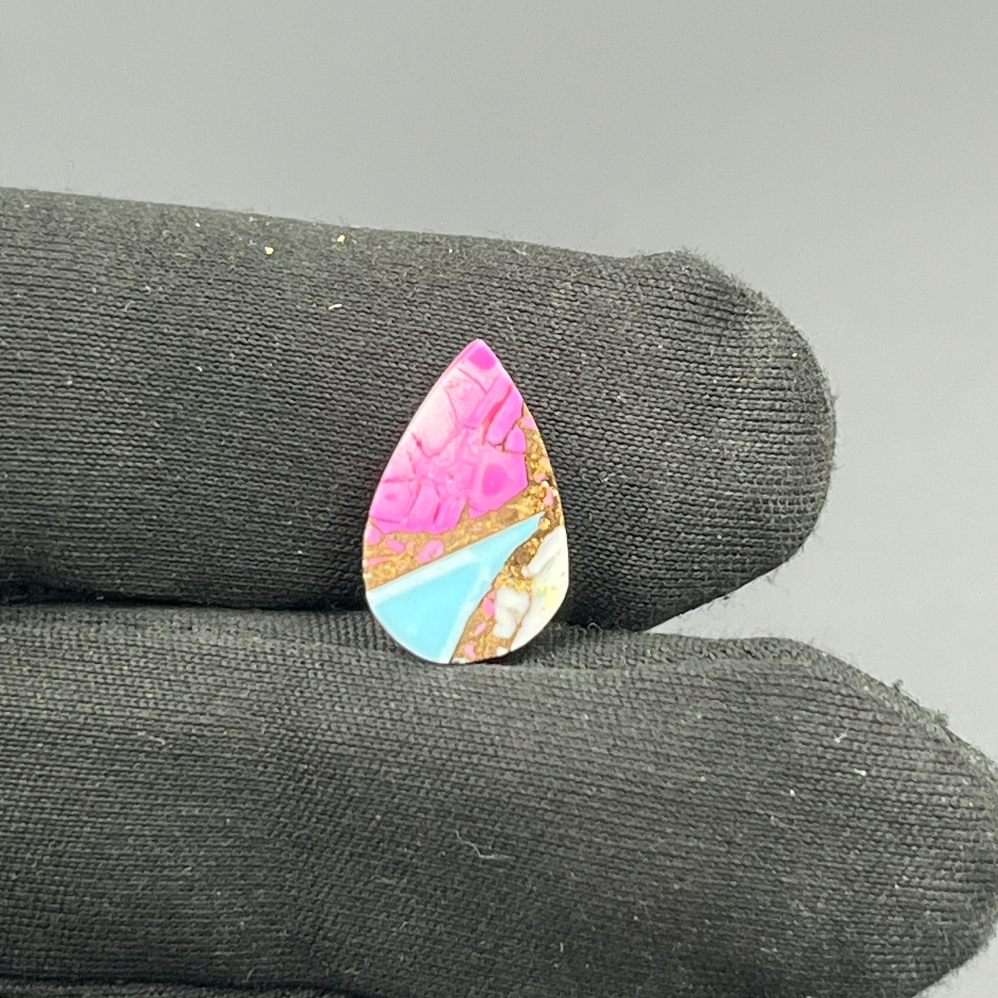 Cotton Candy Dahlia Cabochon - Teardrop