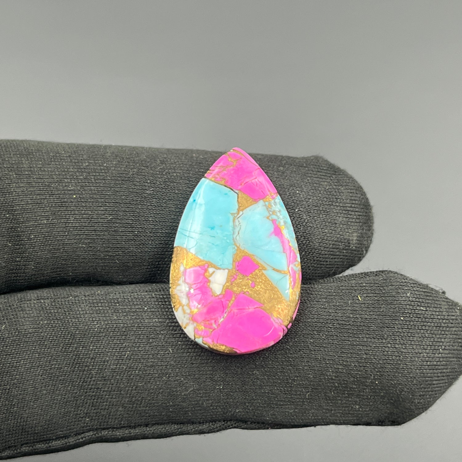 Cotton Candy Dahlia Cabochon - Teardrop
