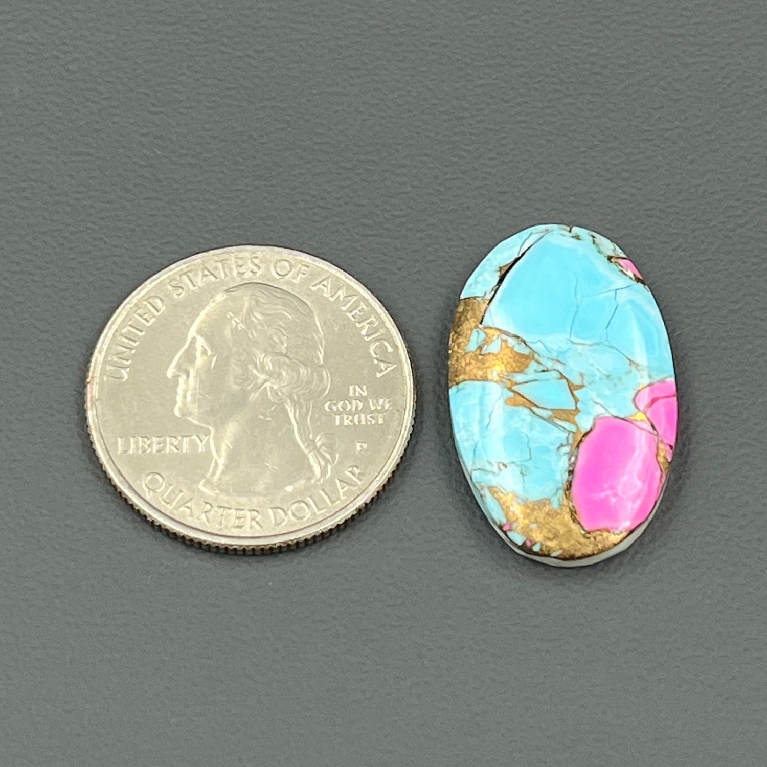 Cotton Candy Dahlia Cabochon - Oval