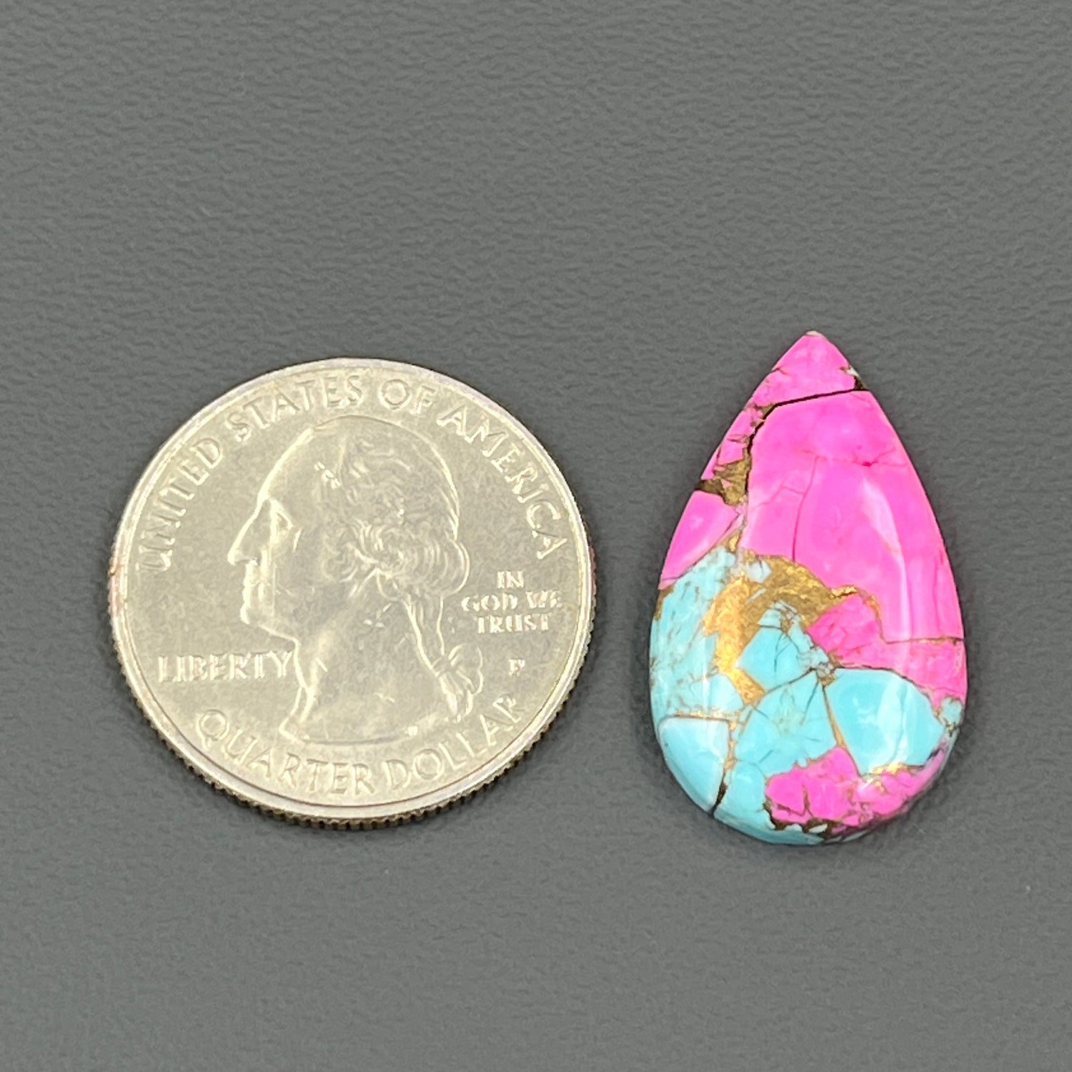 Cotton Candy Dahlia Cabochon - Teardrop