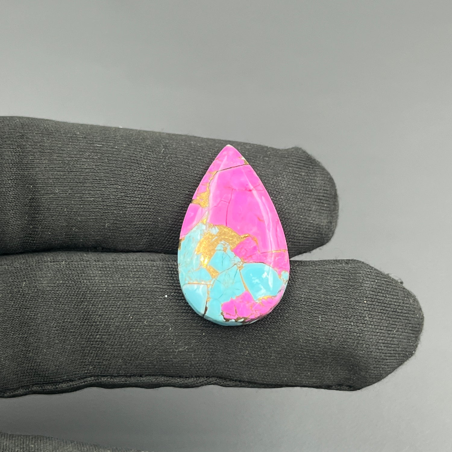 Cotton Candy Dahlia Cabochon - Teardrop