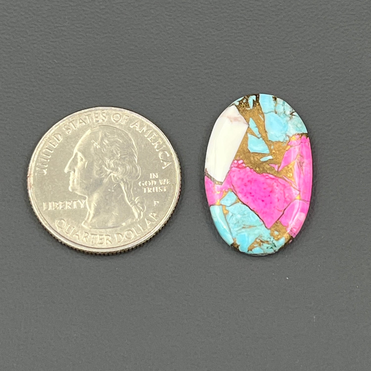 Cotton Candy Dahlia Cabochon - Oval