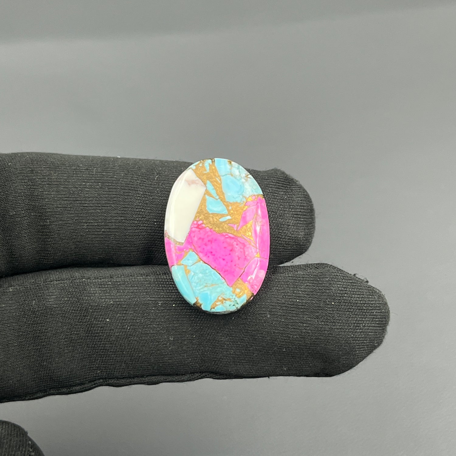 Cotton Candy Dahlia Cabochon - Oval
