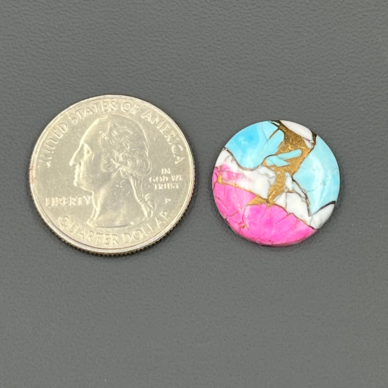 Cotton Candy Dahlia Cabochon - Round