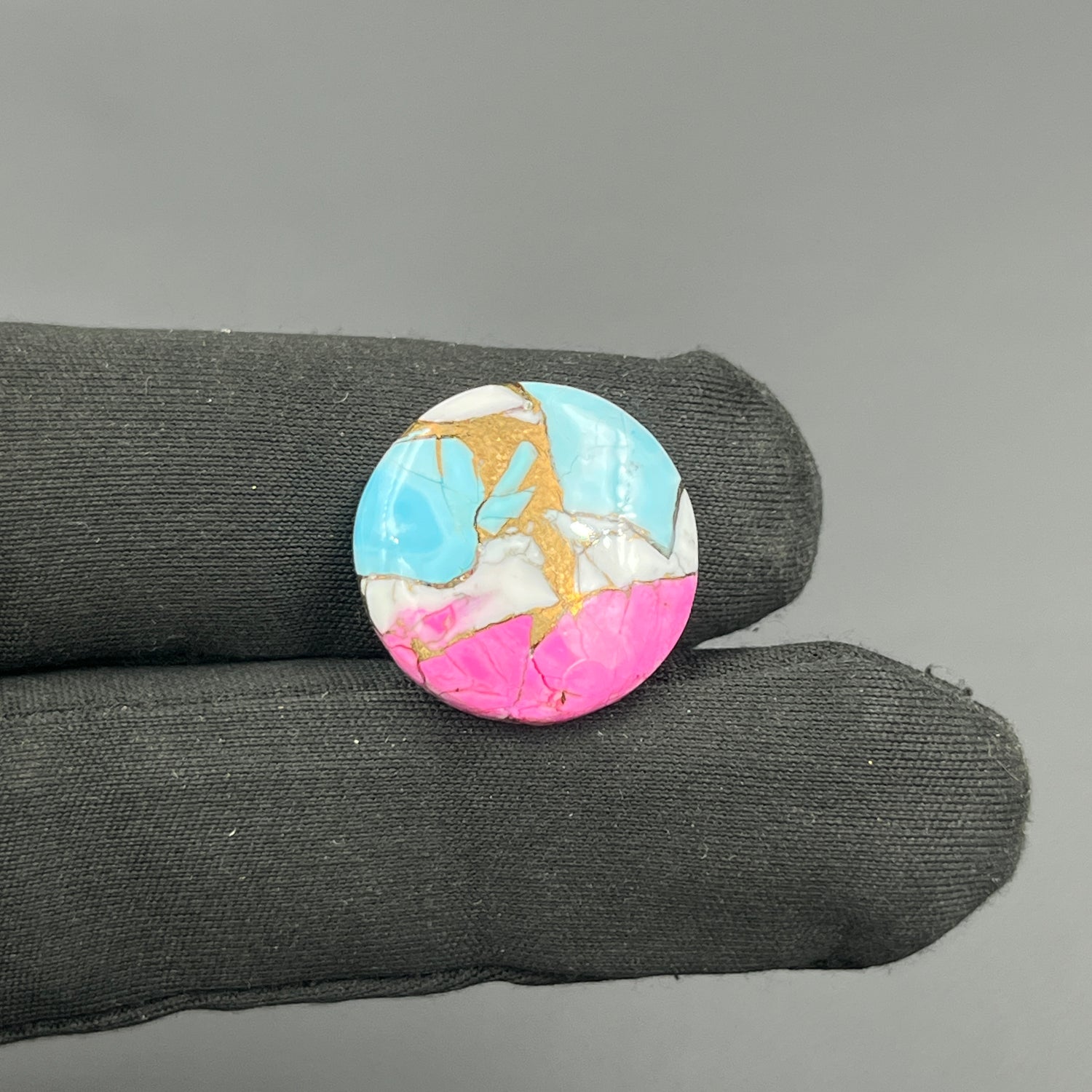 Cotton Candy Dahlia Cabochon - Round