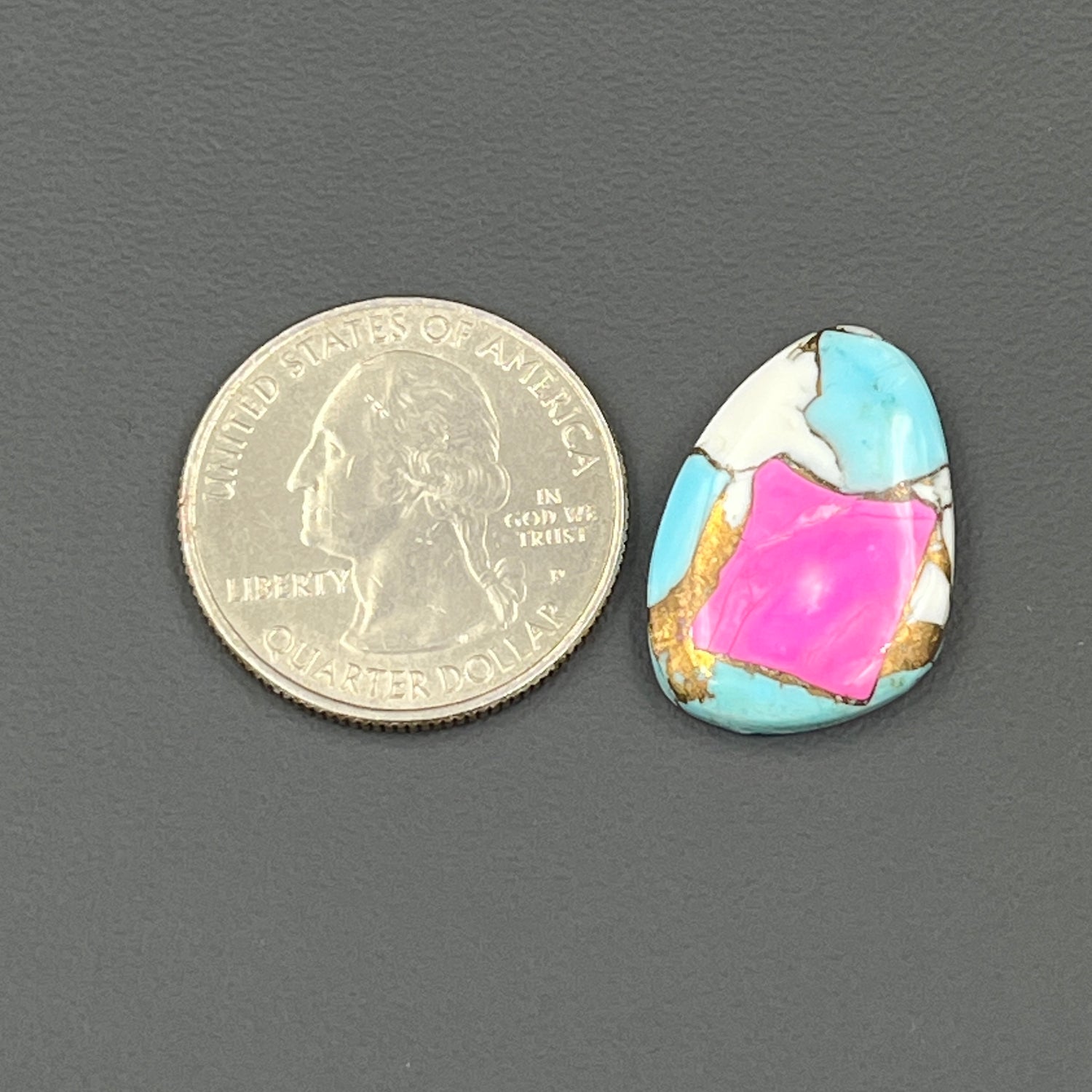 Cotton Candy Dahlia Cabochon - Tumble