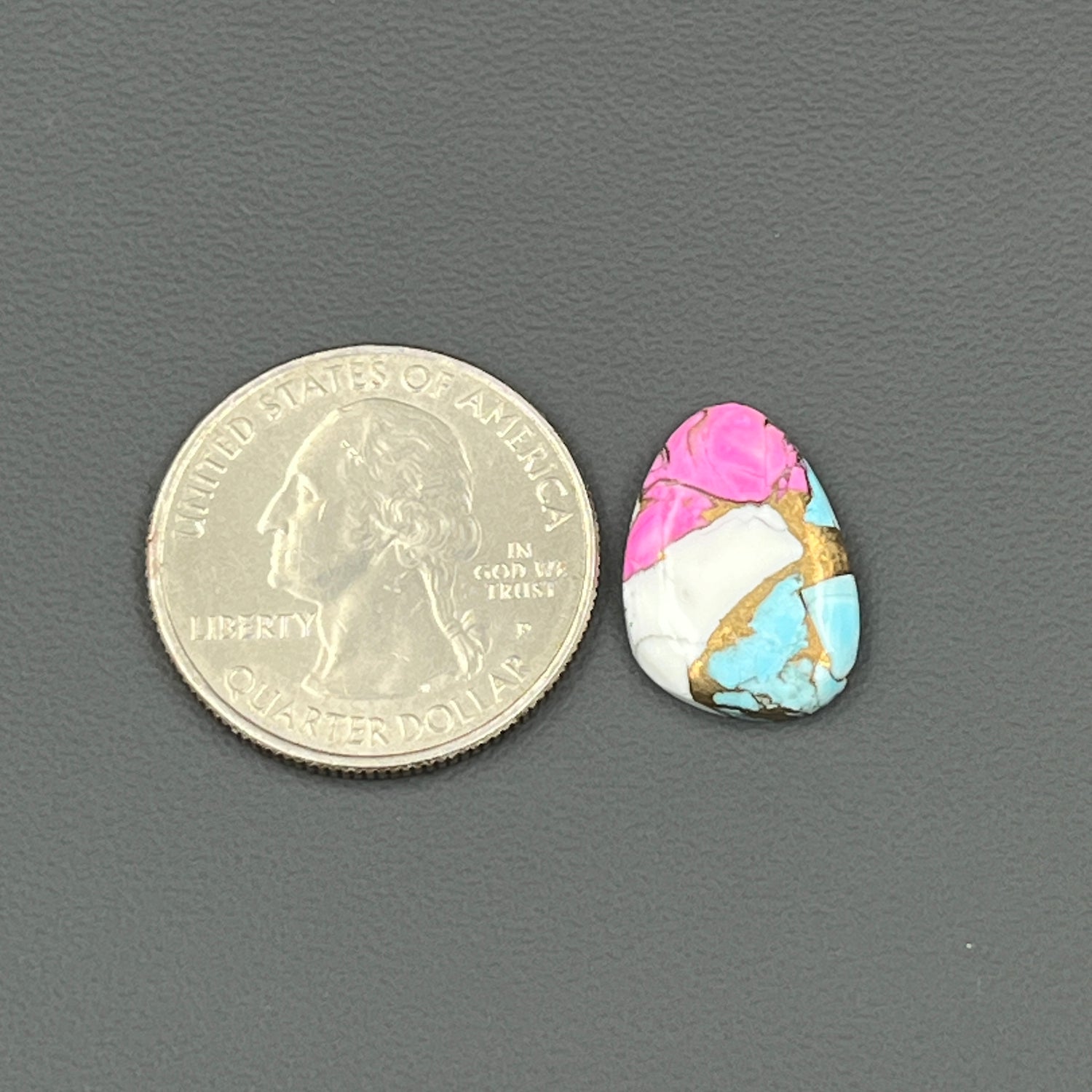 Cotton Candy Dahlia Cabochon - Tumble
