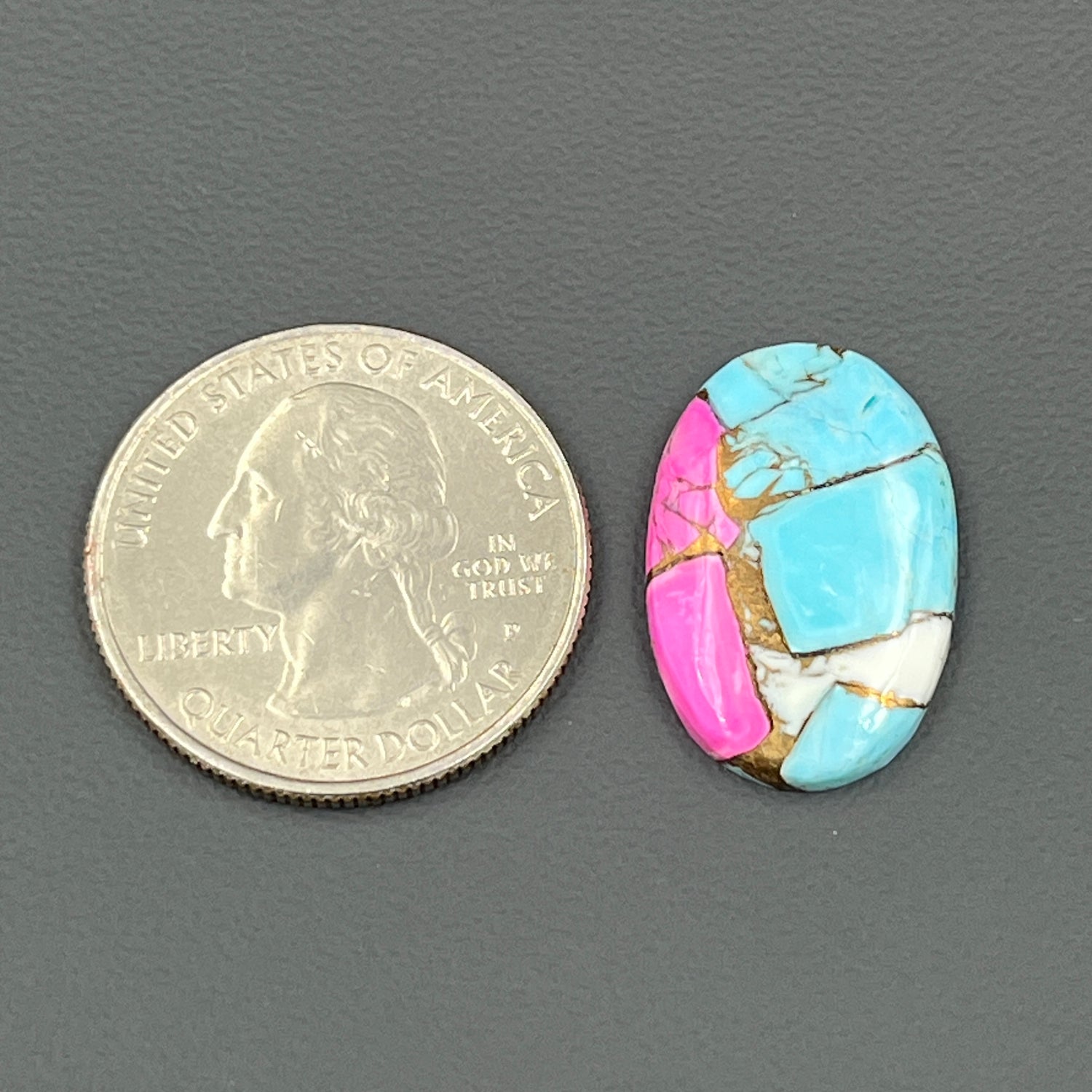 Cotton Candy Dahlia Cabochon - Oval