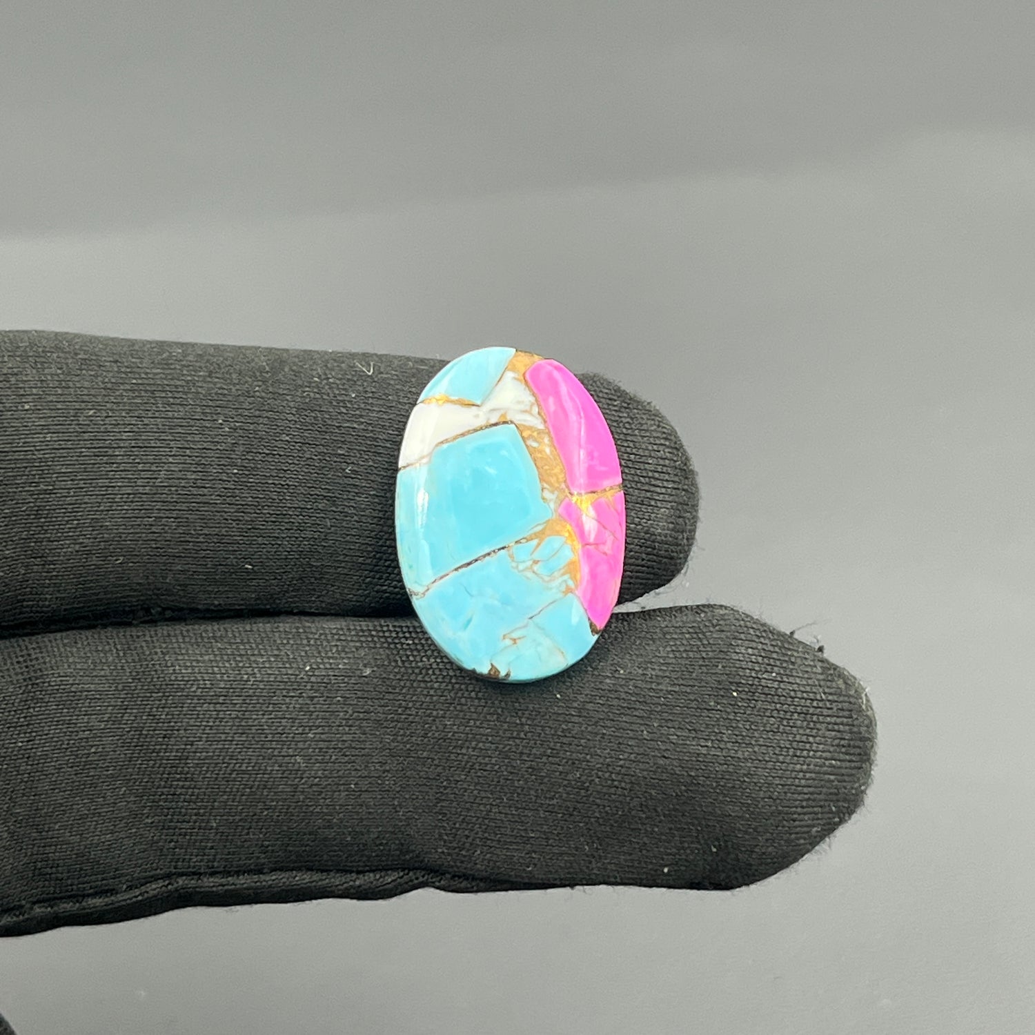 Cotton Candy Dahlia Cabochon - Oval