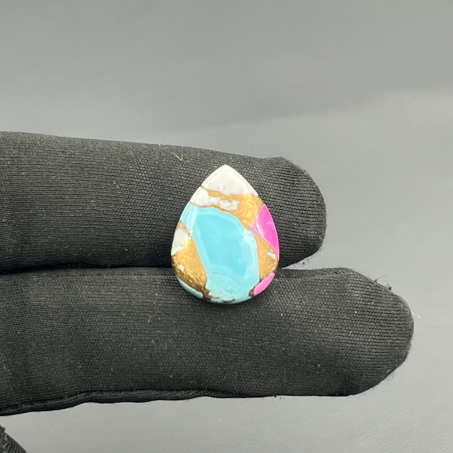 Cotton Candy Dahlia Cabochon - Teardrop