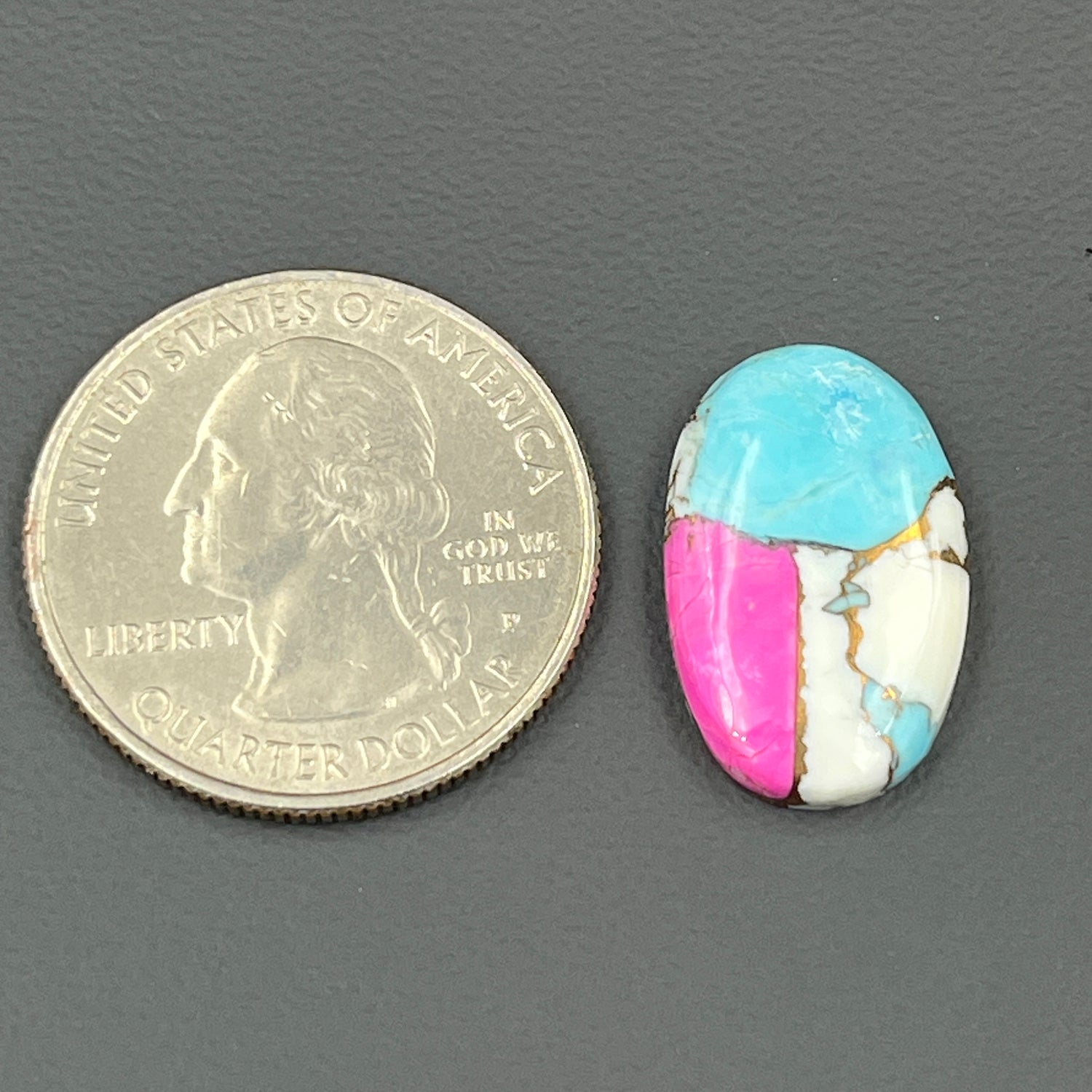 Cotton Candy Dahlia Cabochon - Oval