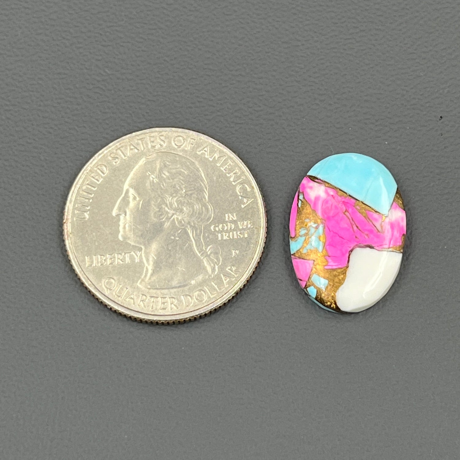 Cotton Candy Dahlia Cabochon - Oval