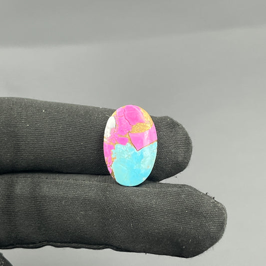 Cotton Candy Dahlia Cabochon - Oval