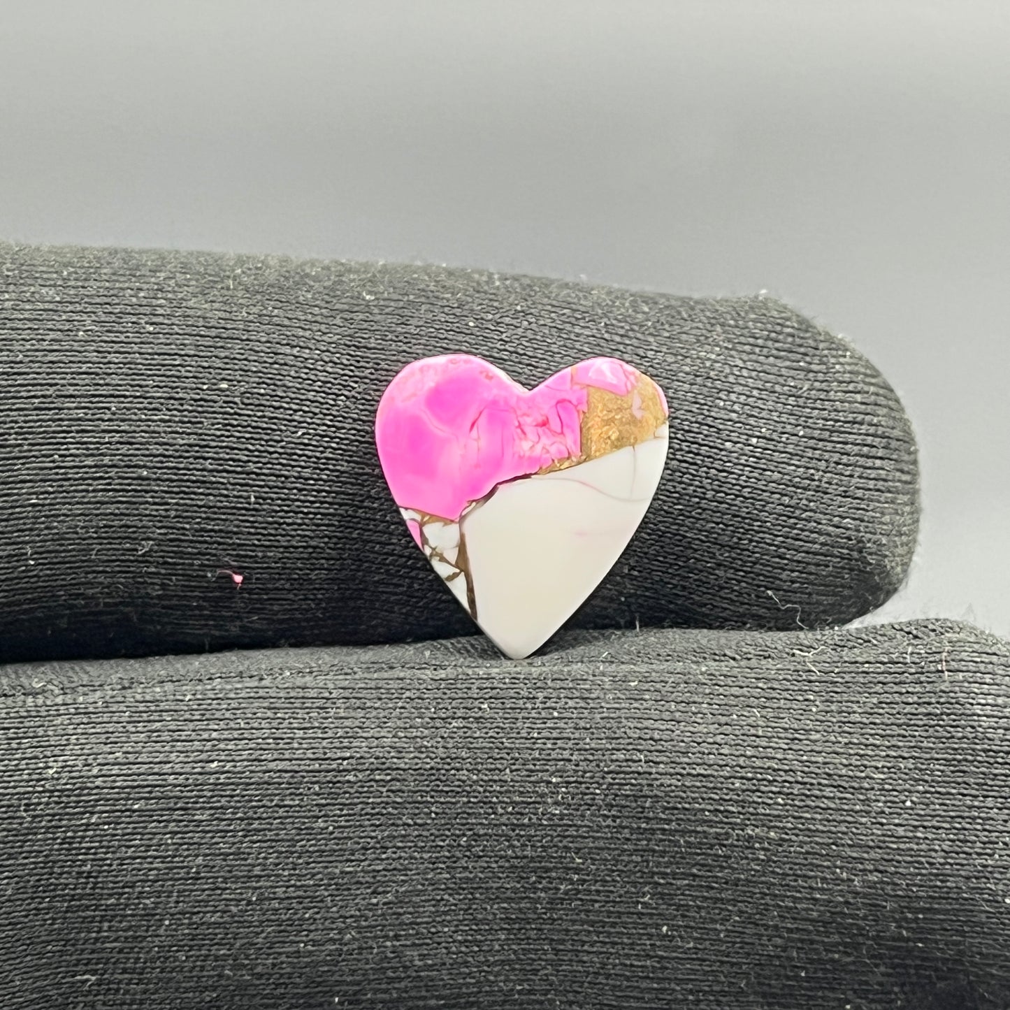 Cotton Candy Dahlia Cabochon - Heart