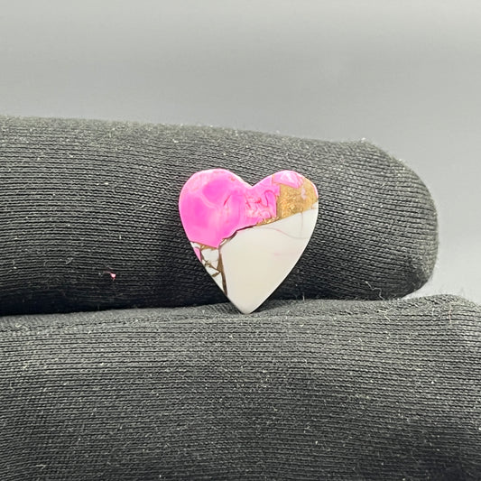 Cotton Candy Dahlia Cabochon - Heart