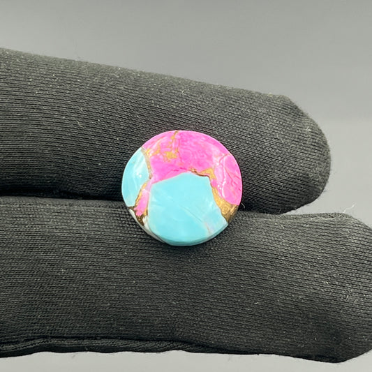 Cotton Candy Dahlia Cabochon - Round