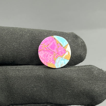 Cotton Candy Dahlia Cabochon - Round