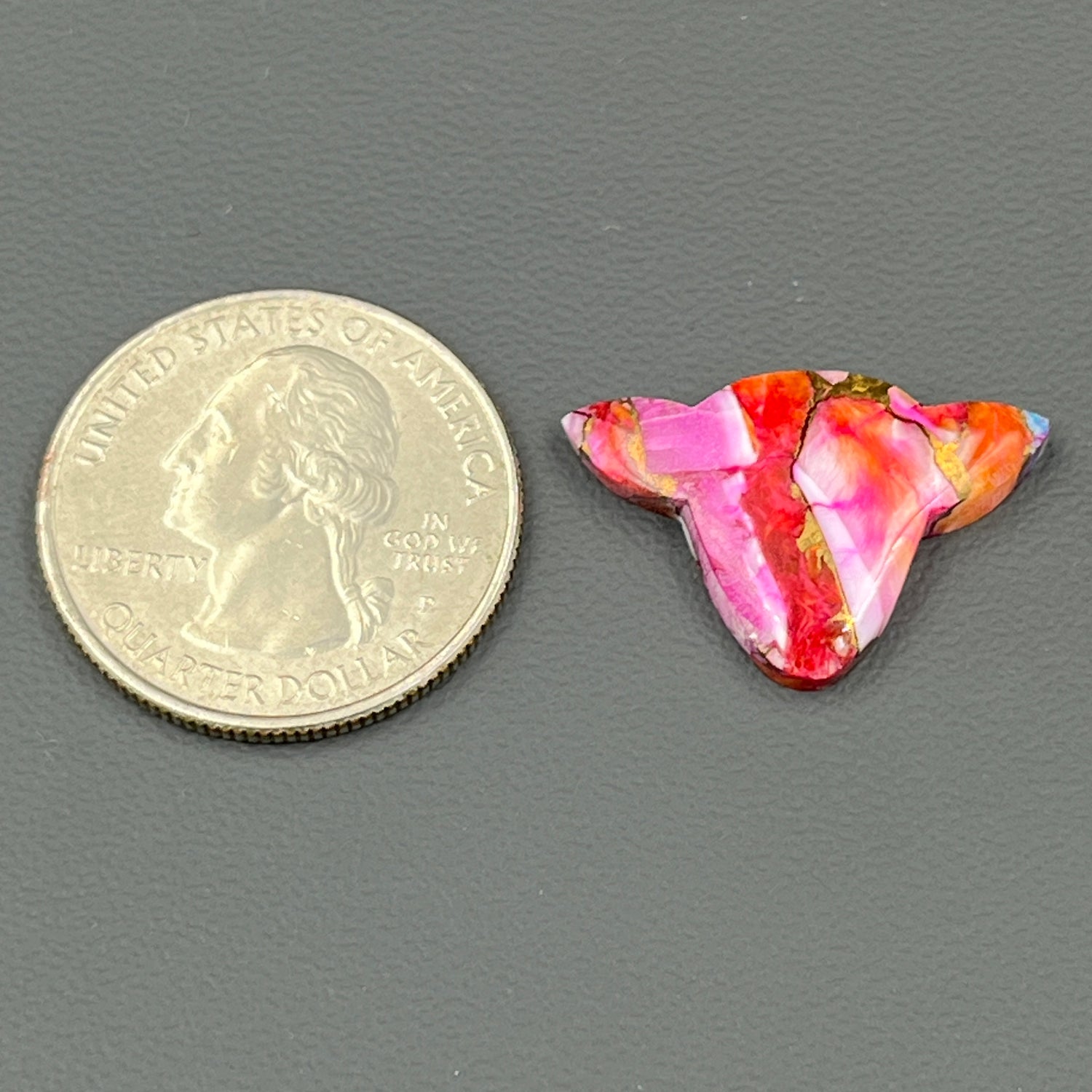 Kingman Pink Oyster Turquoise - Loose Cab - Cow Head