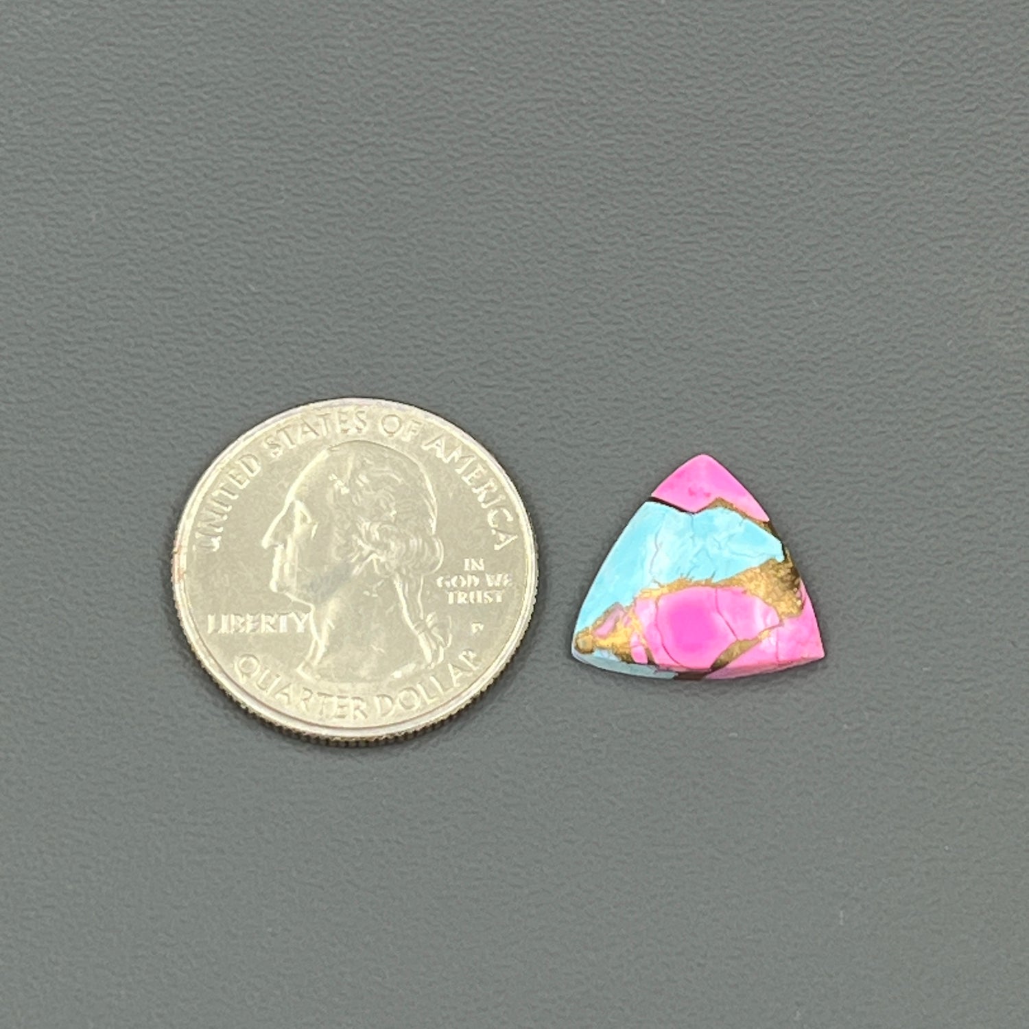 Cotton Candy Dahlia Cabochon - Triangle