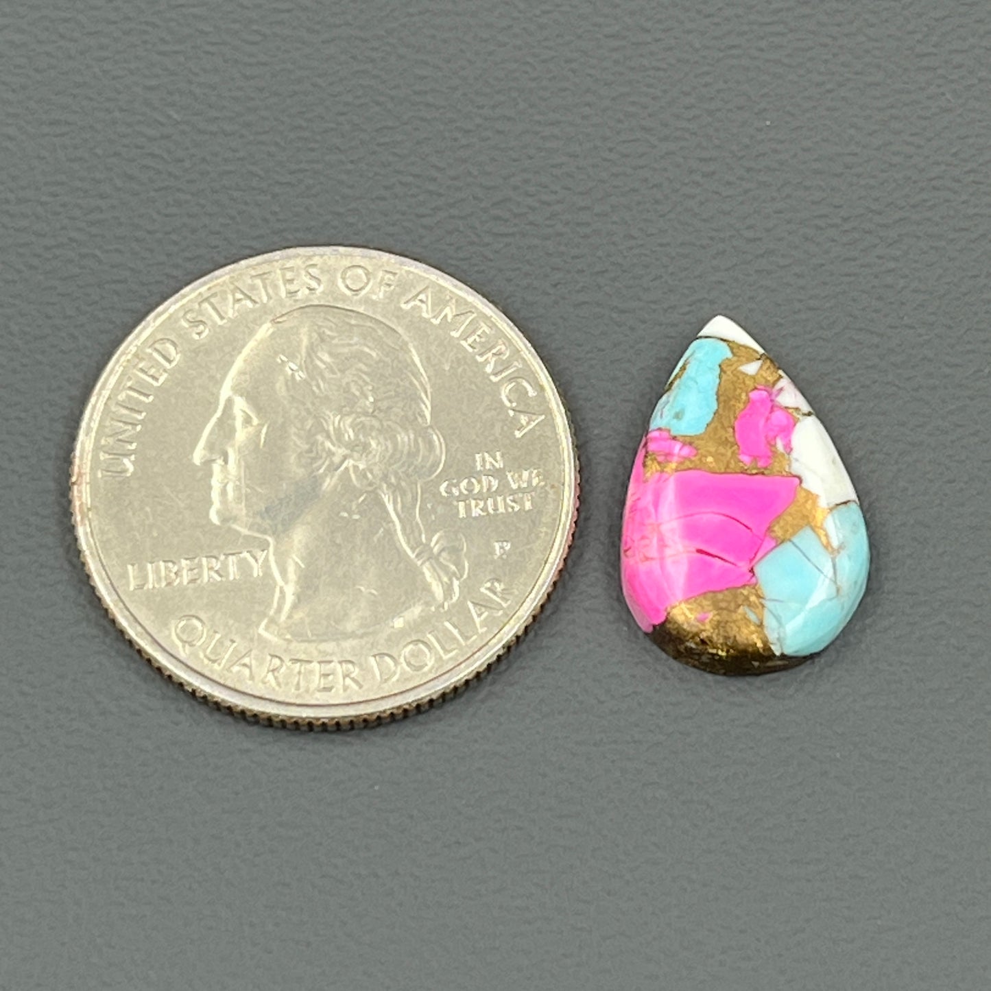Cotton Candy Dahlia Cabochon - Teardrop