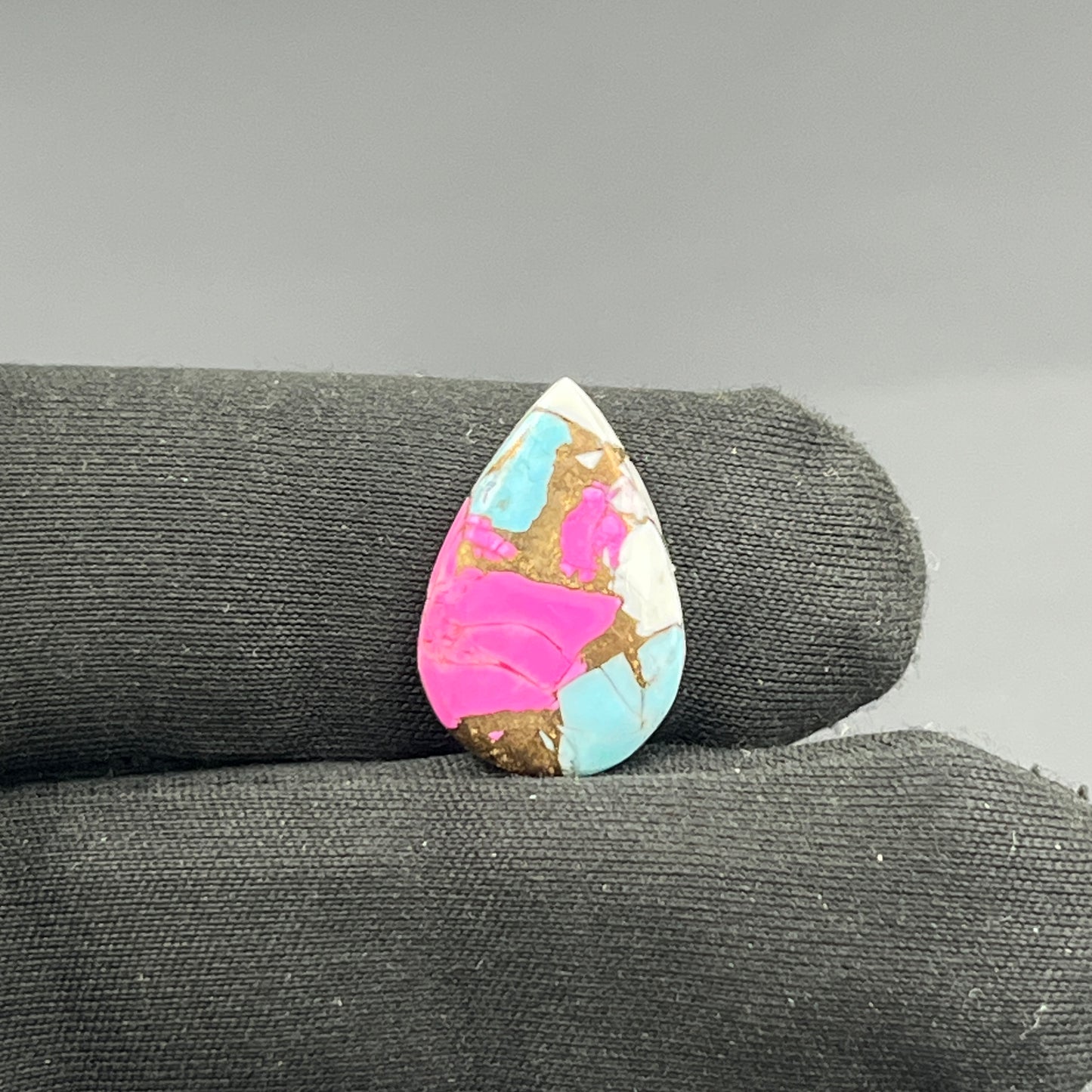 Cotton Candy Dahlia Cabochon - Teardrop