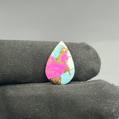 Cotton Candy Dahlia Cabochon - Teardrop