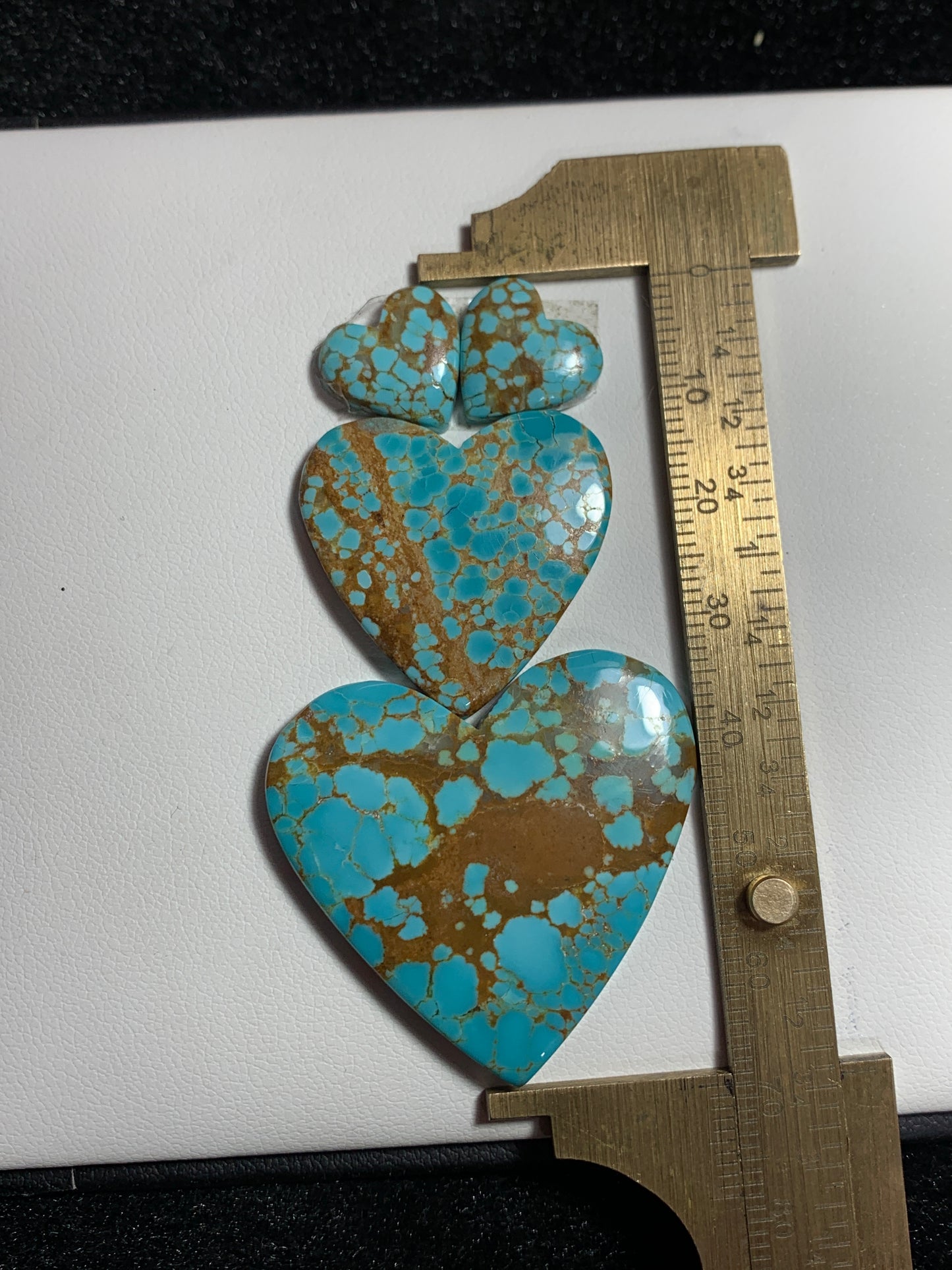 No8 turquoise hearts set