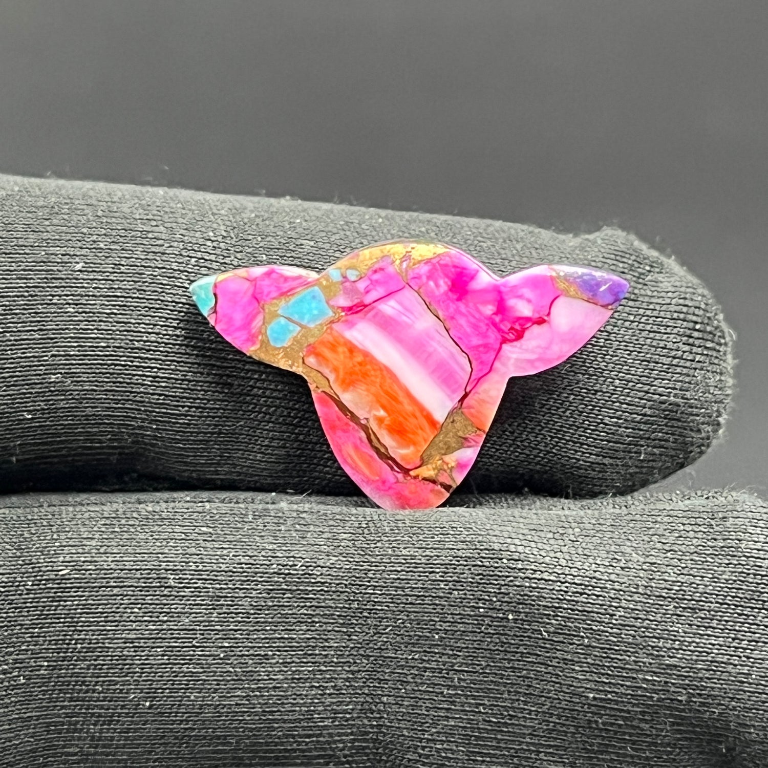 Kingman Pink Oyster Turquoise - Loose Cab - Cow Head