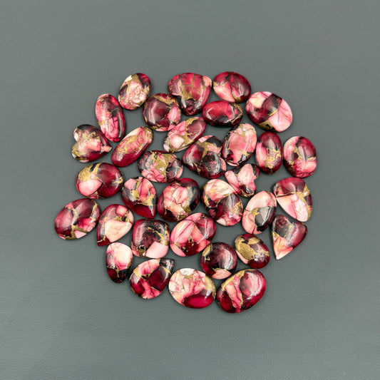 Kingman Red Rose Dahlia - Loose Cabs - Wholesale Lot - 33 Pcs