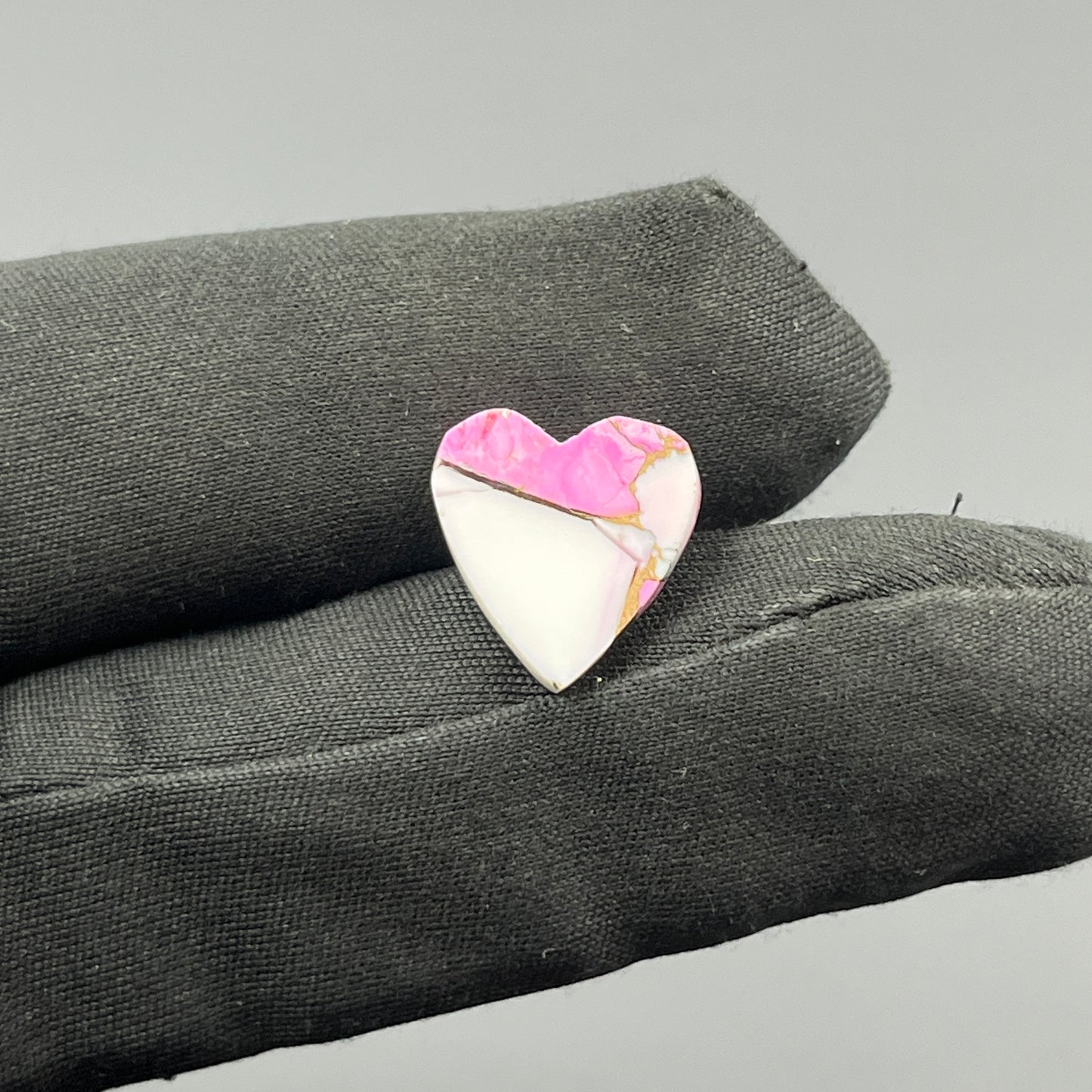 Cotton Candy Dahlia Cabochon - Heart