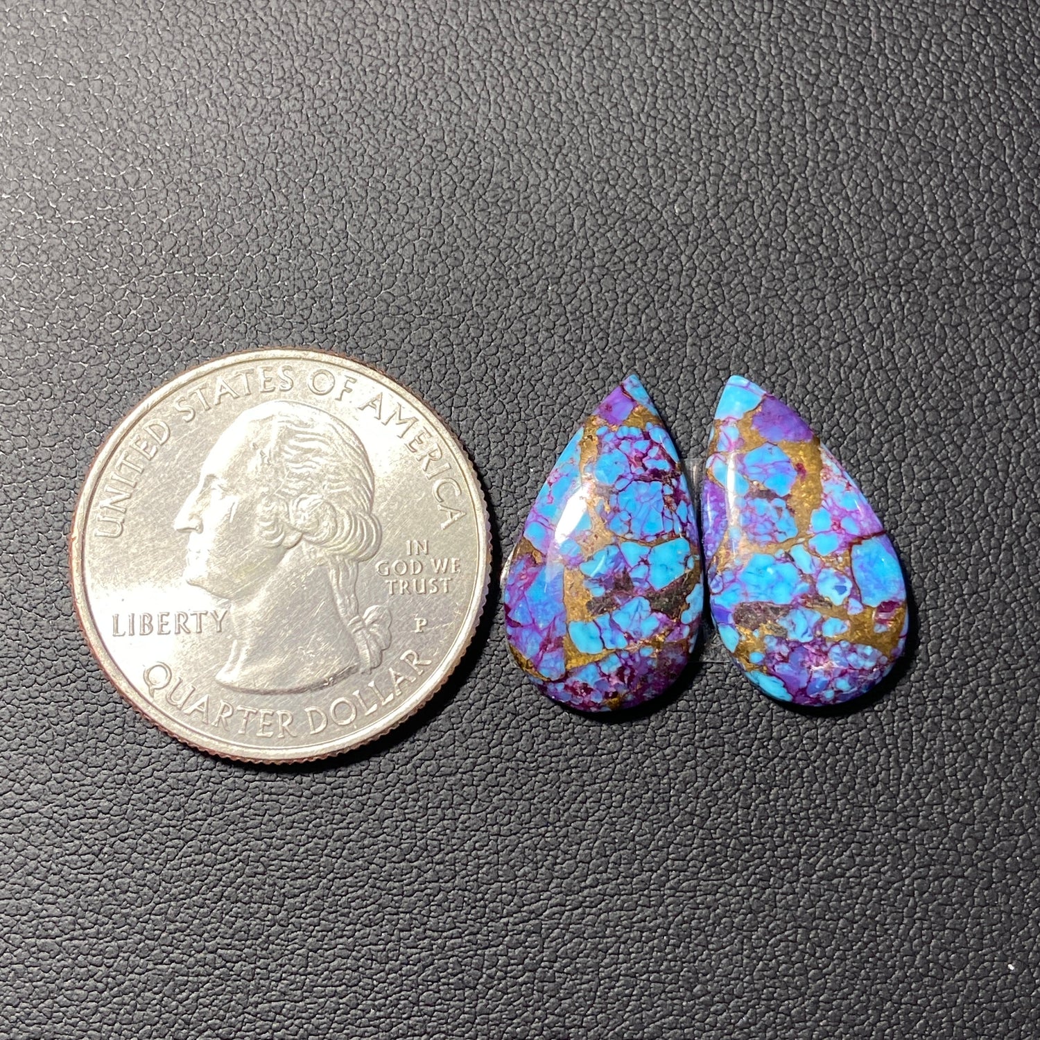 Purple Turquoise Mohave Pair - Teardrop
